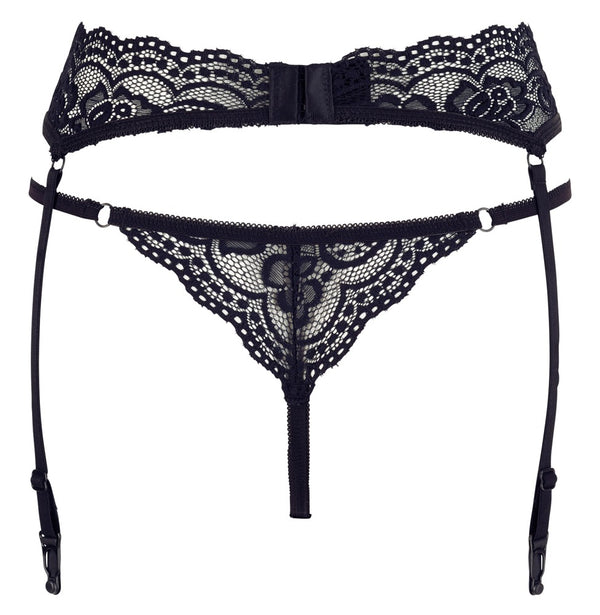 Cottelli LINGERIE rekbare kant set - Zwart - Cottelli LINGERIE - SKU: 23218741021