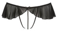 Cottelli LINGERIE G-string met parels en jarretels - Zwart