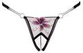 Cottelli LINGERIE String kruisloos met parelkettingen - Zwart