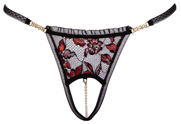 Cottelli LINGERIE string met strass-details - Zwart - Cottelli LINGERIE - SKU: 23222851111