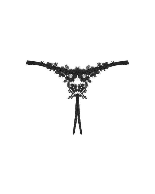 Obsessive Celia thong met guipure kant - Zwart - Obsessive - SKU: 23224711121