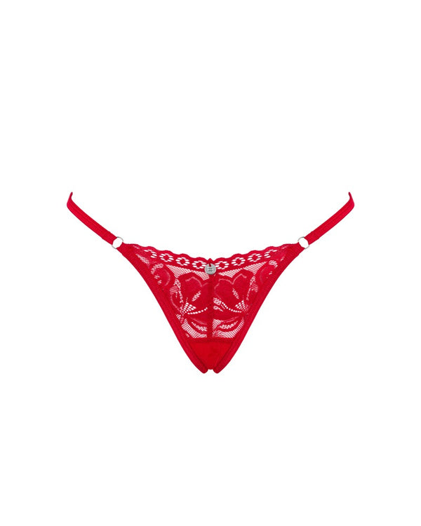 Thong met dieprode kant - **Rood** - Obsessive - SKU: 23225443141