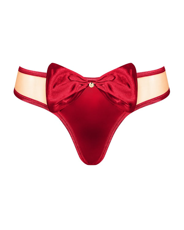 Obsessive Rubinesa thong met satijnen strik - Rood - Obsessive - SKU: 23226683131