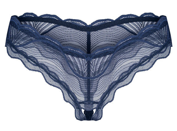 Thong kruisloos transparant - Blauw - Obsessive - SKU: 23228974121
