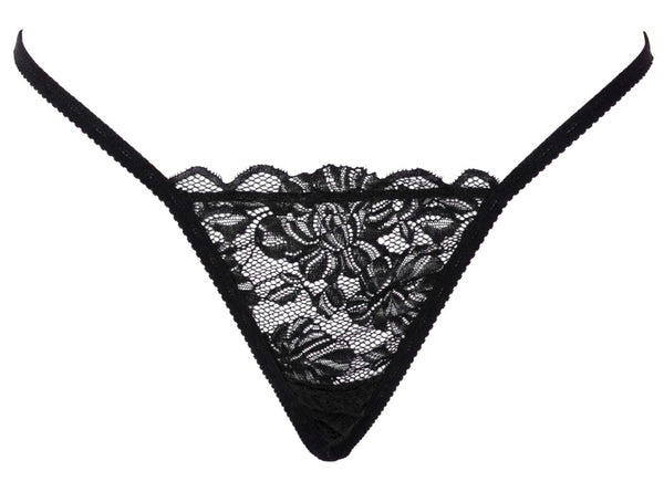 Cottelli LINGERIE string met strass hart - Zwart - Cottelli LINGERIE - SKU: 23229431101