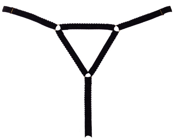 Cottelli LINGERIE string met strassteentjes - Zwart - Cottelli LINGERIE - SKU: 23229601101