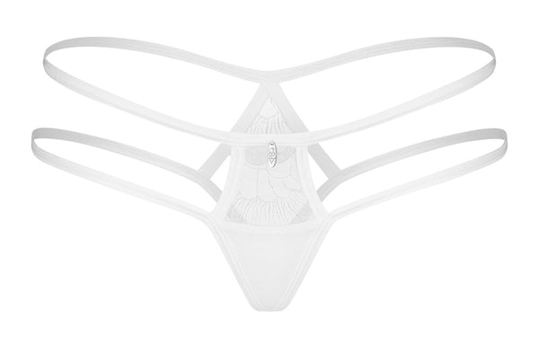 Thong met geborduurd kant - Wit - Obsessive - SKU: 23229782111