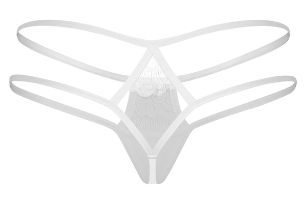 Thong met geborduurd kant - Wit - Obsessive - SKU: 23229782111