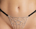 Cottelli LINGERIE string met strassdetails - Zwart