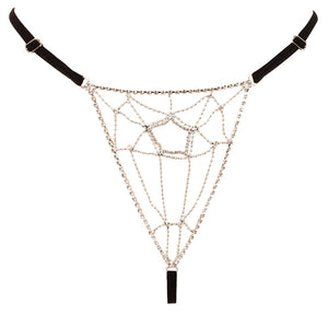Cottelli LINGERIE string met strassdetails - Zwart