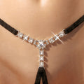 Cottelli LINGERIE string met strassdetail - Zwart