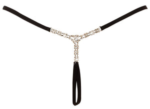 Cottelli LINGERIE string met strassdetail - Zwart