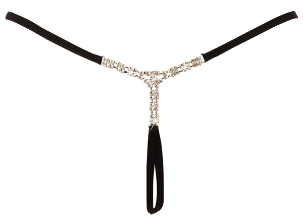 Cottelli LINGERIE string met strassdetail - Zwart - Cottelli LINGERIE - SKU: 23230281101