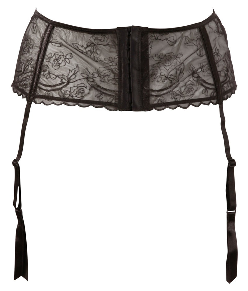 Cottelli LINGERIE Jarretel riem met 4 verstelbare jarretels - Zwart