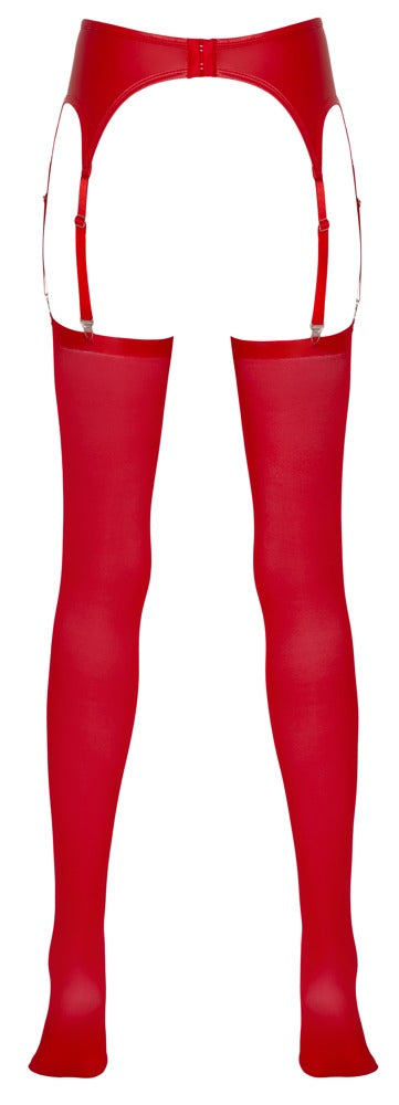 NO:XQSE Jarretelriem met 3 jarretels en bijpassende panty - Rood - NO:XQSE - SKU: 23402913111