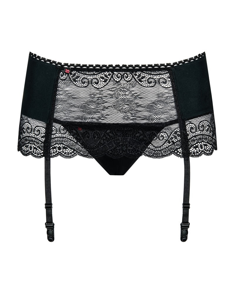 Obsessive jarretelgordel en string set Miamor - Zwart