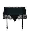 Obsessive Jarretelgordel met kant en thong - Zwart