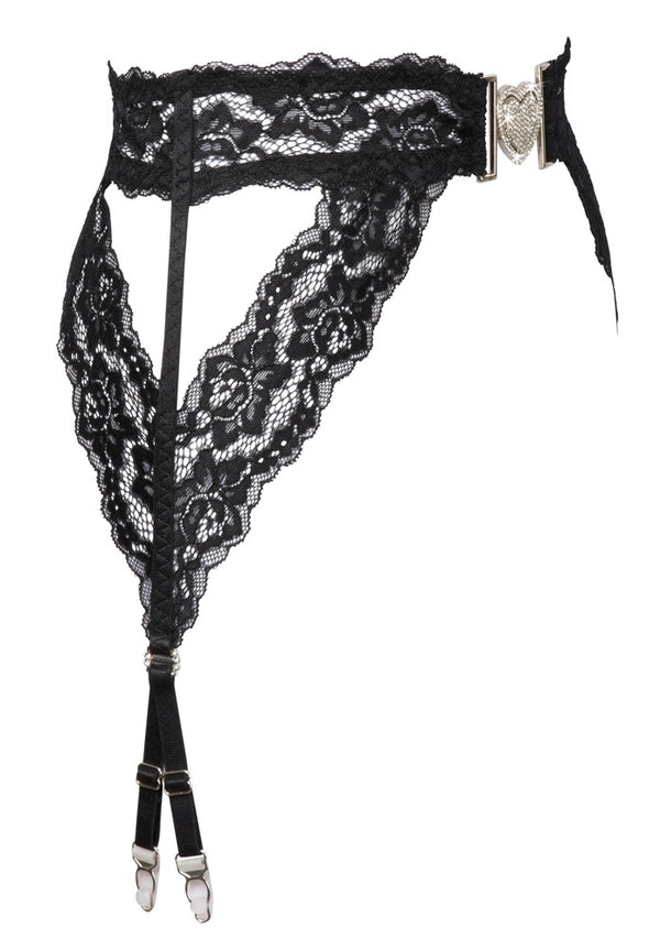 Cottelli LINGERIE Riem met glitterhartjes - Zwart - Cottelli LINGERIE - SKU: 23405421111