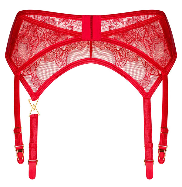 Jarretel riem met gouden details - Rood - Obsessive - SKU: 23406073111