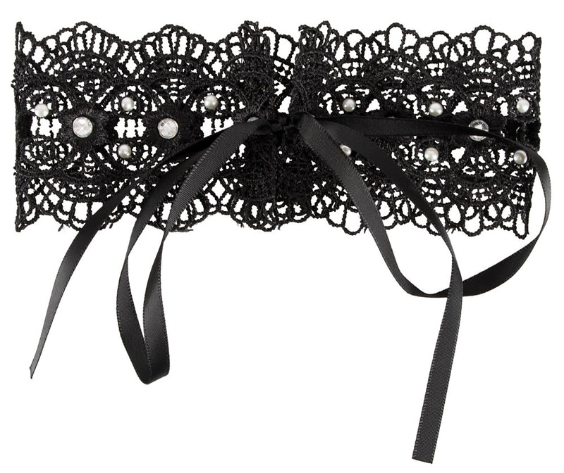 Cottelli ACCESSOIRES Choker met parels en stras - Zwart