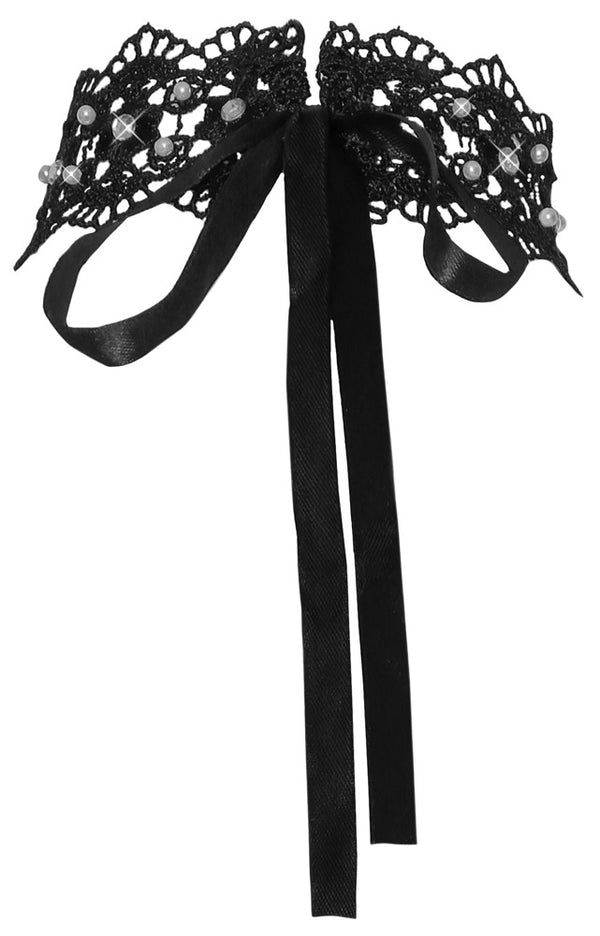 Cottelli ACCESSOIRES choker met parels en stras - Zwart - Cottelli ACCESSOIRES - SKU: 24501861001
