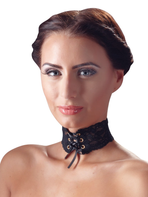 Cottelli ACCESSOIRES choker met kant - Zwart - Cottelli ACCESSOIRES - SKU: 24503641001