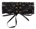 Cottelli ACCESSOIRES Choker met kant en verstelbare vetersluiting - Zwart