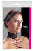 Cottelli ACCESSOIRES Choker met kant en verstelbare vetersluiting - Zwart