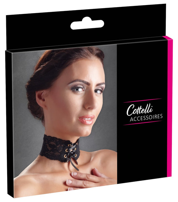 Cottelli ACCESSOIRES choker met kant - Zwart - Cottelli ACCESSOIRES - SKU: 24503641001