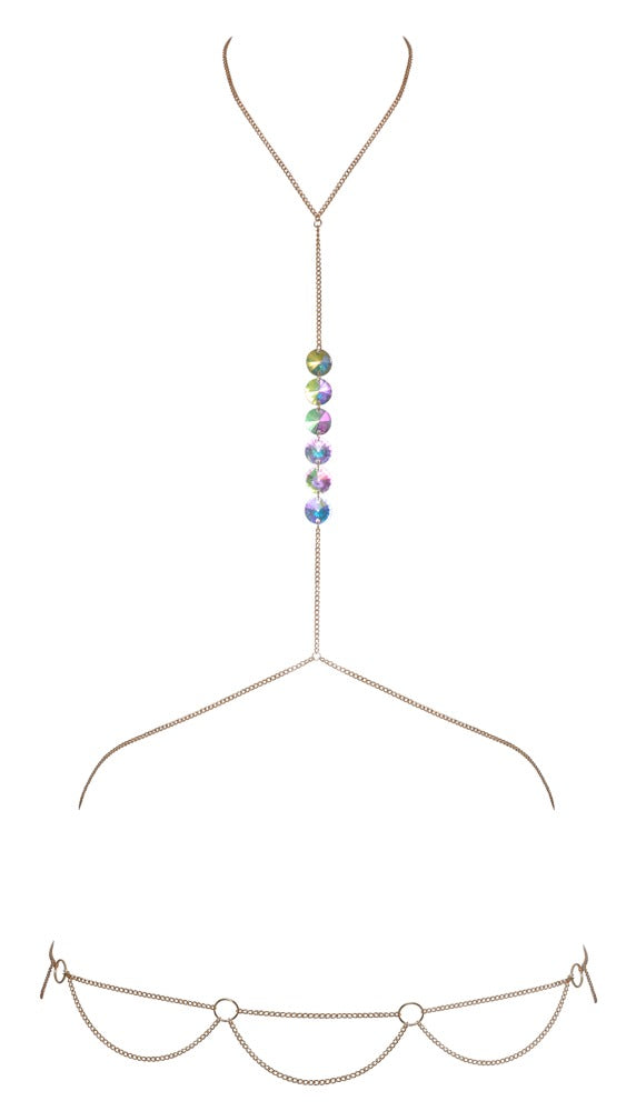 Cottelli ACCESSOIRES bodyketting met 6 edelstenen - Goud - Cottelli ACCESSOIRES - SKU: 24504296001