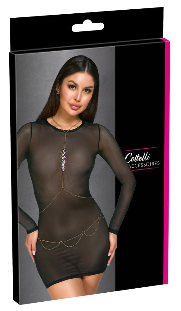 Cottelli ACCESSOIRES bodyketting met 6 edelstenen - Goud - Cottelli ACCESSOIRES - SKU: 24504296001