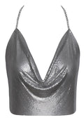 Cottelli ACCESSOIRES crop top Metalen bovenkant - Zilver