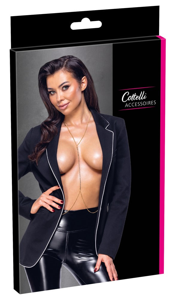 Body met gouden kettingen en strass - Goud - Cottelli ACCESSOIRES - SKU: 24505006001