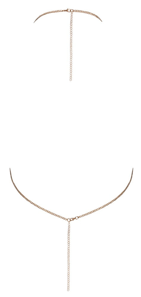 Chain top met stras en verstelbare karabijnhaakjes - Goud - Cottelli ACCESSOIRES - SKU: 24505266001