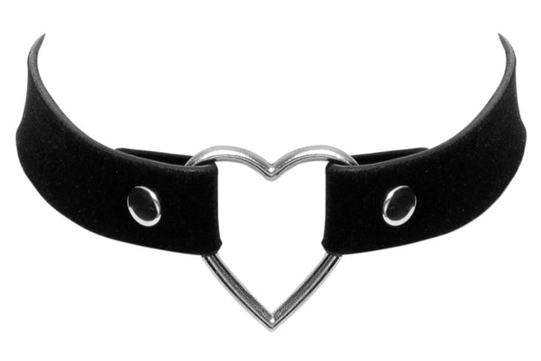 Cottelli ACCESSOIRES choker met hart - Zwart - Cottelli ACCESSOIRES - SKU: 24506231001