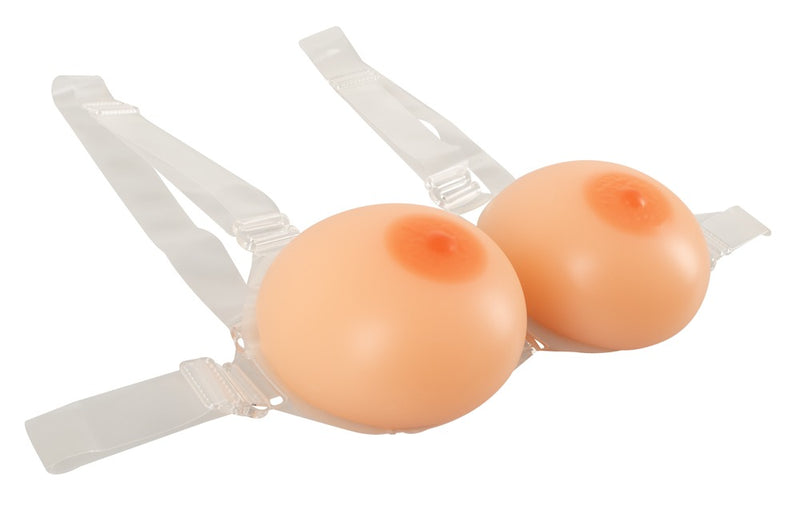 Cottelli ACCESSOIRES Strap-on borsten realistisch met tepels - Huidskleur