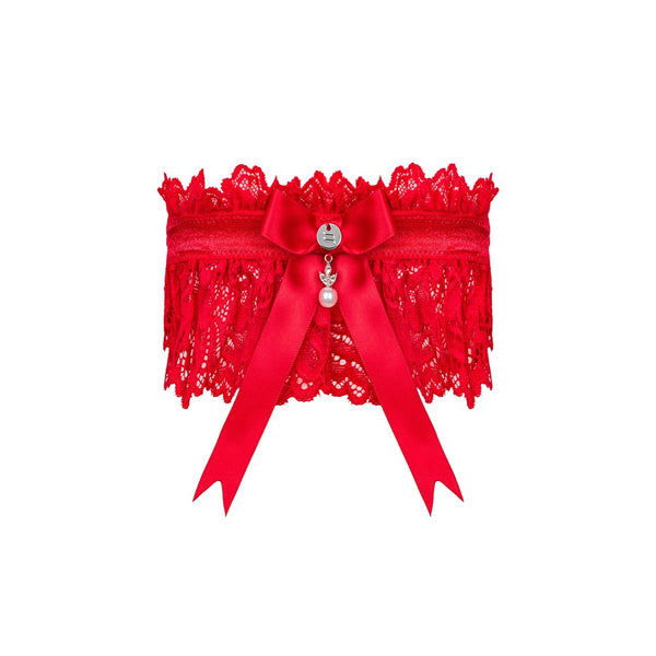 Obsessive Kousenband met kant - Rood - Obsessive - SKU: 24609633001