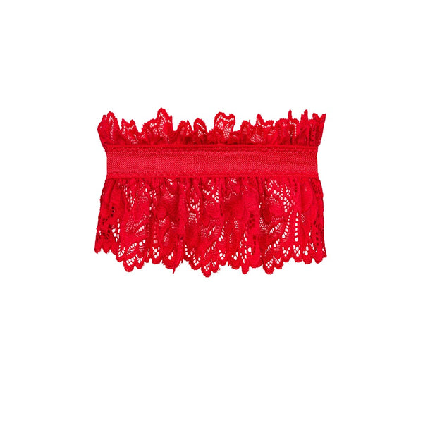 Obsessive Kousenband met kant - Rood - Obsessive - SKU: 24609633001