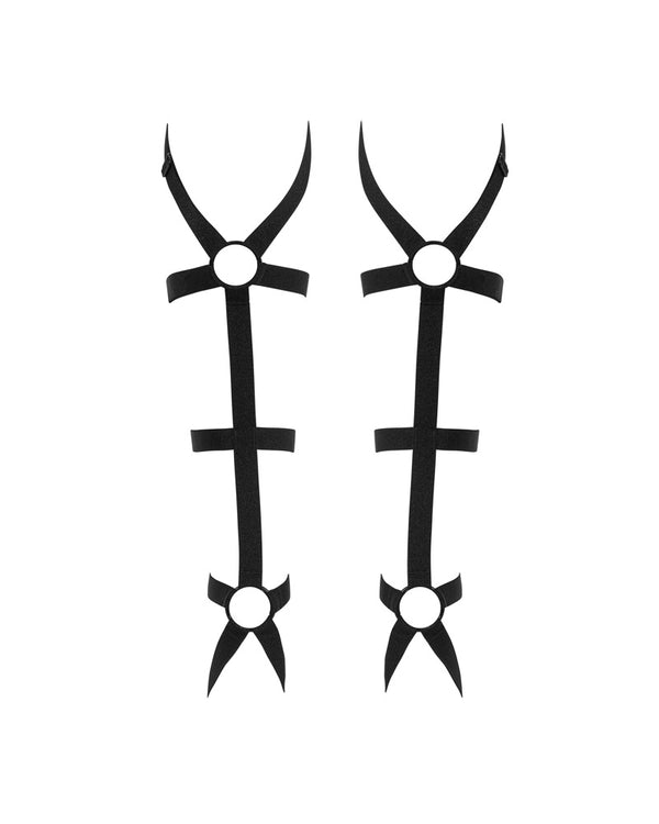 Obsessive Beenkappen met riem-look en ringen - Zwart - Obsessive - SKU: 24611961001