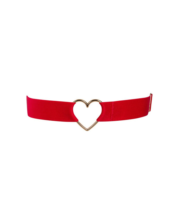 Obsessive Jarretelband met gouden hartje - Rood - Obsessive - SKU: 24612693001