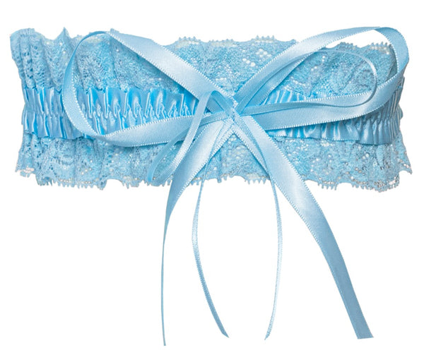 Kousenband met satijn strik - Blauw - Cottelli ACCESSOIRES - SKU: 24613741101