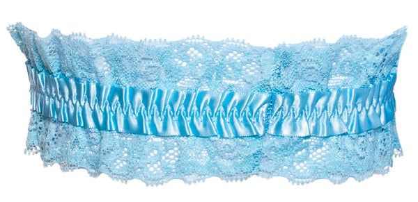 Kousenband met satijn strik - Blauw - Cottelli ACCESSOIRES - SKU: 24613741101