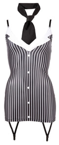 Cottelli COSTUMES kantoorjurk met jarretels - Zwart