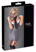 Cottelli COSTUMES kantoorjurk met jarretels - Zwart