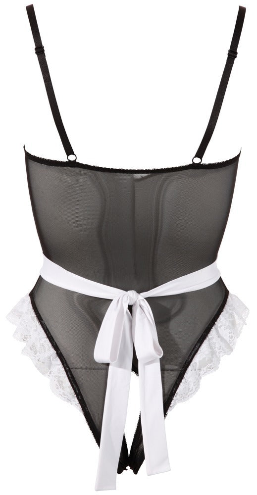 Cottelli COSTUMES Dienstmeisje body met kraag - Zwart