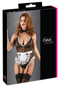 Cottelli COSTUMES Dienstmeisje body met kraag - Zwart