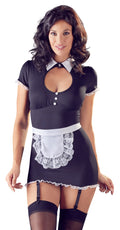 Cottelli COSTUMES Jarretel jurk met schort en verstelbare jarretels - Zwart