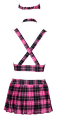 Cottelli COSTUMES schooluniform kostuum geruit - Roze