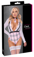 Cottelli Costumes schooluniform body met stropdas - Wit