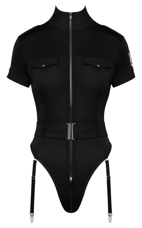 Cottelli COSTUMES politie body met embleem - Zwart - Cottelli COSTUMES - SKU: 24710511021